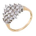 9ct Yellow Gold Cubic Zirconia Cluster Ring