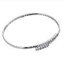 9ct White Gold Cubic Zirconia Bangle