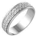 Ladies' 9ct White Gold 5mm Diamond Cut Ring