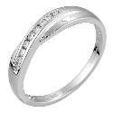 Ladies' 9ct White Gold Diamond Set Crossover Ring