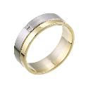 Men's 9ct Gold Two Colour Diamond Set 7mm Ring