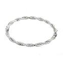 9ct White Gold Hinged Twist Bangle