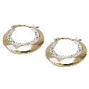 9ct Yellow Gold Crystal Creole Earrings