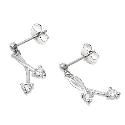 9ct White Gold Cubic Zirconia Drop Earrings