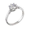 9ct White Gold Cubic Zirconia Solitaire Ring