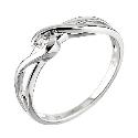 9ct White Gold Cubic Zirconia Wrapover Dress Ring
