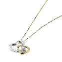 9ct Yellow Gold Diamond Twin Heart Pendant