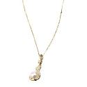 9ct Gold Freshwater Pearl Cubic Zirconia Pendant
