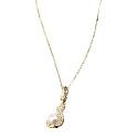 9ct Gold Freshwater Pearl Cubic Zirconia Pendant