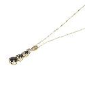 9ct Gold Sapphire And Cubic Zirconia Drop Pendant