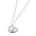 9ct White Gold Swing Heart Pendant