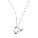 9ct White Gold Cubic Zirconia Set Twist Heart Pendant