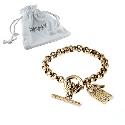 DKNY Stainless Steel Key and Padlock Charm Bracelet