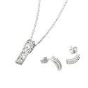 Sterling Silver and Cubic Zirconia Pendant and Earrings