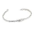 Sterling Silver Cubic Zirconia Square Graduated Bracelet