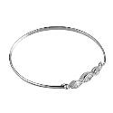 Sterling Silver Cubic Zirconia Three Stone Bangle