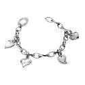 Fossil Stainless Steel Heart Charm Bracelet