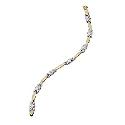 9ct Two Colour Gold Diamond Cut Kiss Link Chain