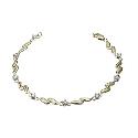 9ct Yellow Gold Cubic Zirconia Wave Bracelet