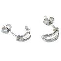 Sterling Silver Cubic Zirconia Small Split Wedding Earrings