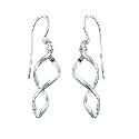 Sterling Silver Open Twist Drop Earrings