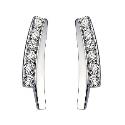 Sterling Silver Cubic Zirconia Split Curve Earrings