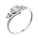 9ct White Gold Cubic Zirconia Kick Ring