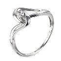 9ct White Gold Cubic Zirconia Twist Ring