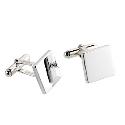 Silver square post cufflink