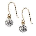 9ct Gold Small Crystal Hook Drop Earrings