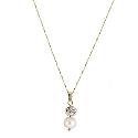 9ct Yellow Gold Freshwater Pearl Cubic Zirconia Pendant 16"