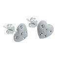 9ct White Gold Crystal Moon Stud Earrings