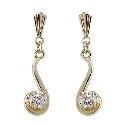 9ct Yellow Gold Cubic Zirconia Drop Earrings 4mm