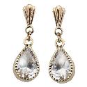 9ct Yellow Gold Cubic Zirconia Pear Drop Earrings