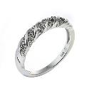 9ct White Gold Diamond Set Twist Pave Ring