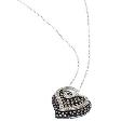 Silvermist Grey and White Coloured Diamond Heart Pendant