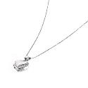 9ct White Gold 10mm Diamond Set Heart Locket with 18" Chain