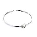 9ct White Gold Heart Cubic Zirconia Bangle