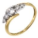 9ct Yellow Gold Cubic Zirconia Kick Ring