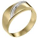 Men's 9ct Yellow Gold Diamond Set Ring