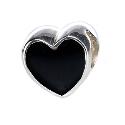 Truth Sterling Silver Black Enamel Heart Charm