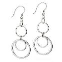 Sterling Silver Triple Hoop Drop Earrings