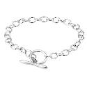 Sterling Silver Hoop T-Bar Bracelet