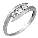 9ct White Gold Cubic Zirconia Three Stone Ring