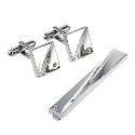 Men's Diamond Cufflink and Tie Clip Gift Set