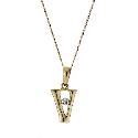 9ct Yellow Gold Letter Pendant V