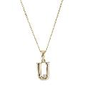 9ct Yellow Gold Letter Pendant U