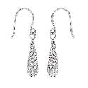 9ct White Gold Crystal Bomb Drop Earrings