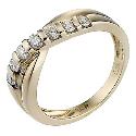 9ct yellow gold quarter carat diamond eternity ring