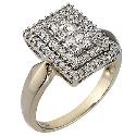 9ct Gold Half Carat Diamond Cluster Ring